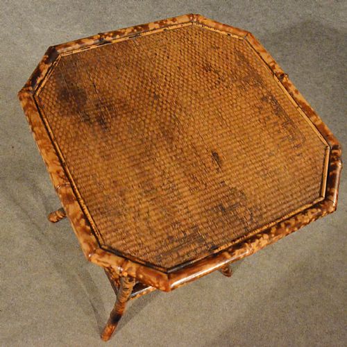 fig 2. Antique Bamboo Lamp Table Side Occasional 19th Century Oriental Victorian c1880