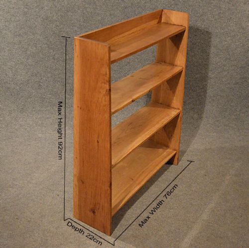 fig 1. Antique Bookcase Display Wall Shelves Whatnot Solid English Oak Victorian c1900