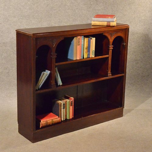 Antique Bookcase Display Library Book Cabinet English Edwardian Mahogany C1910