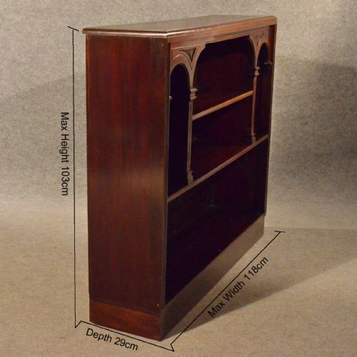 fig 1. Antique Bookcase Display Library Book Cabinet English Edwardian Mahogany c1910