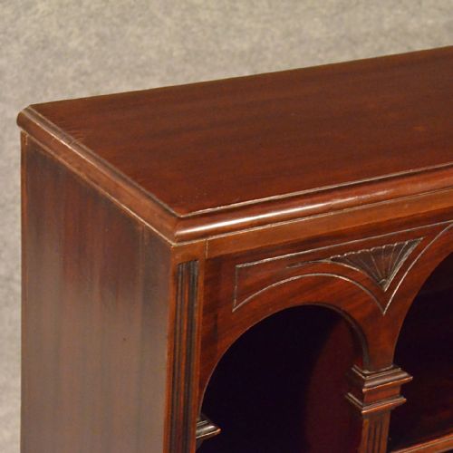 fig 2. Antique Bookcase Display Library Book Cabinet English Edwardian Mahogany c1910