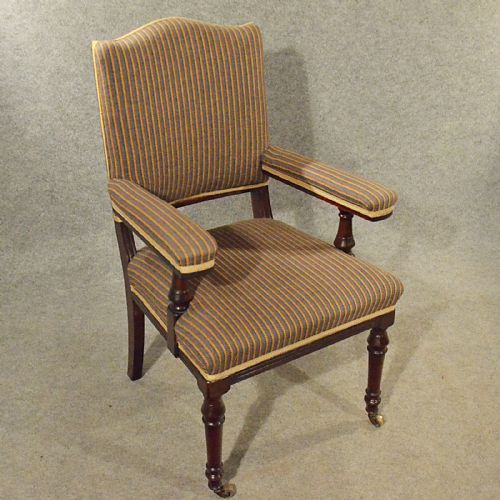 Antique Armchair Mahogany Salon Easy Chair Comfortable English Victorian C1900