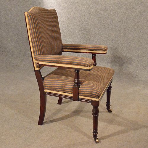 fig 2. Antique Armchair Mahogany Salon Easy Chair Comfortable English Victorian c1900