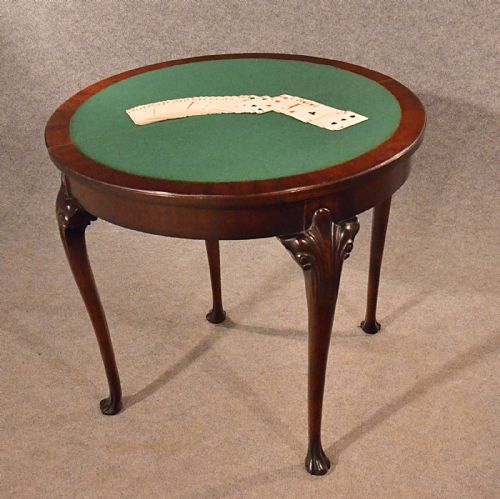 Antique Table Card Games Tea Sofa Hall Folding Demi Lune English Victorian C1890