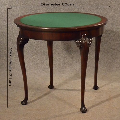 fig 2. Antique Table Card Games Tea Sofa Hall Folding Demi Lune English Victorian c1890