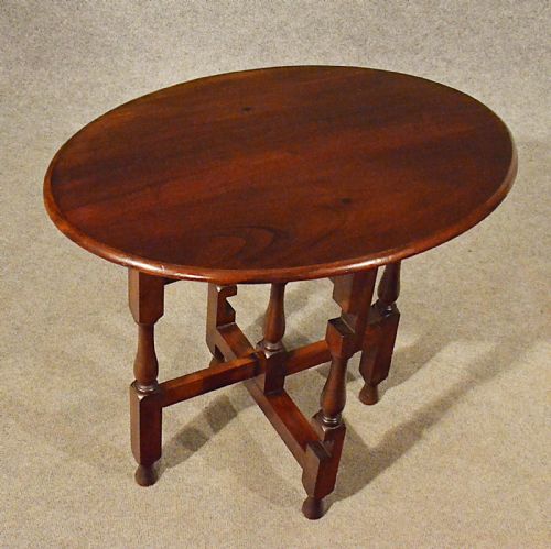 fig 3. Antique Table Side Lamp Occasional Oval Folding Mahogany Quality Victorian c1900