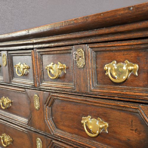 fig 1. Antique Chest of Drawers, 17th Century English Oak Panelled c1690 William & Mary
