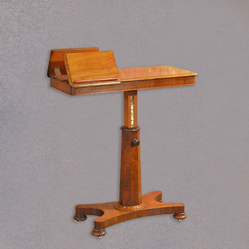 Antique Dual Reading Table, Duet Music Stand, Adjustable Bed Table English C1870