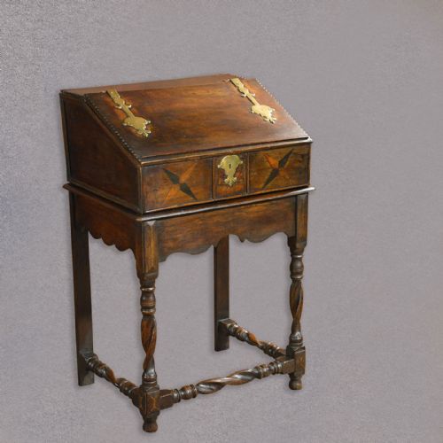 Antique Early C18th Writing Desk on Stand, Bible Box Lectern English Clerks Desk
