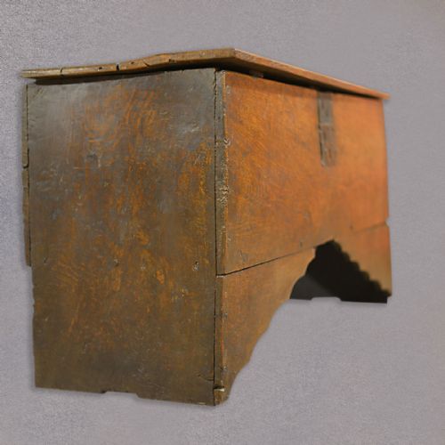 fig 2. Antique English Oak Plank Sword Chest, Coffer, Trunk, 17th Century c. 1690
