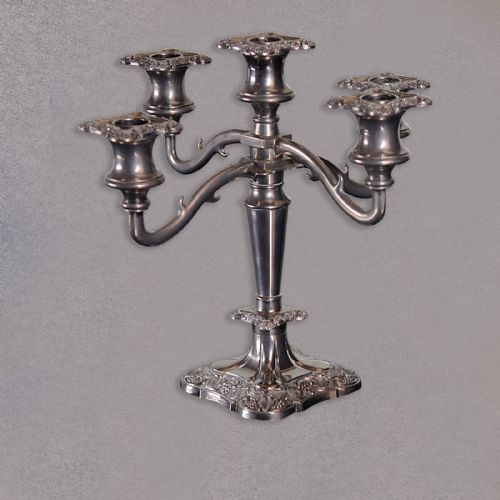 fig 1. Antique English Silver Plated Candelabra, Candle Stick, Victorian Centrepiece