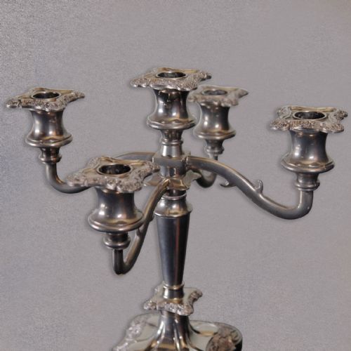 fig 2. Antique English Silver Plated Candelabra, Candle Stick, Victorian Centrepiece