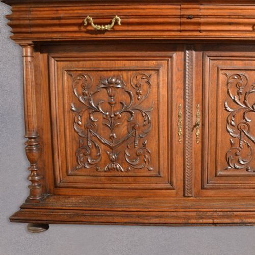 fig 3. Antique European Oak Sideboard, Dresser, Credenza, Buffet, 19th Century, c.1870
