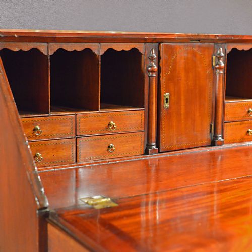 fig 1. Antique Fall Front Bureau, Georgian Desk, Mahogany Writing Table, English c.1800