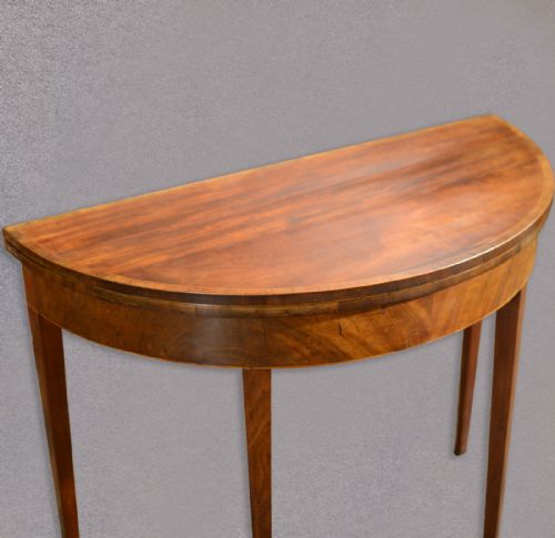 fig 1. Antique Fold Over Card Table, Side Table, Demi Lune, Hall Console English c.1800