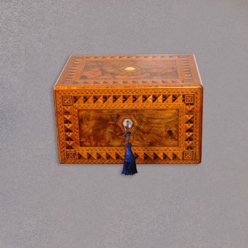 fig 5. Antique Ladies Dressing Box, Vanity Case, Inlaid Cabinet, Victorian
