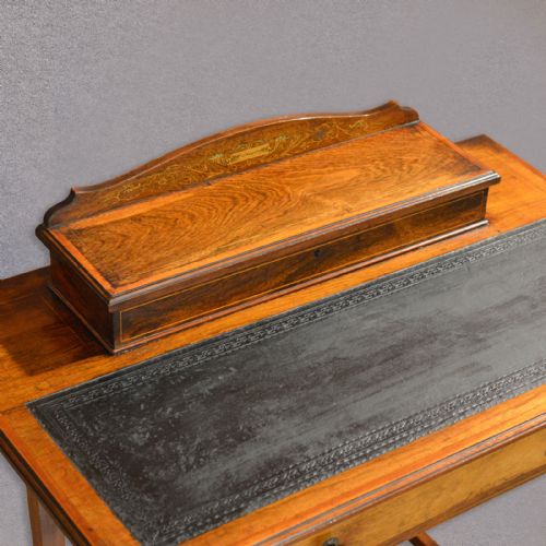 fig 1. Antique Lady's Writing Desk, Rosewood, English Hall Console Table c.1910