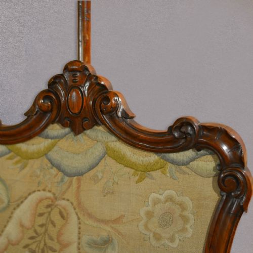 fig 3. Antique Pole Screen, Victorian, Walnut, English, Needlepoint, Tapestry c.1850