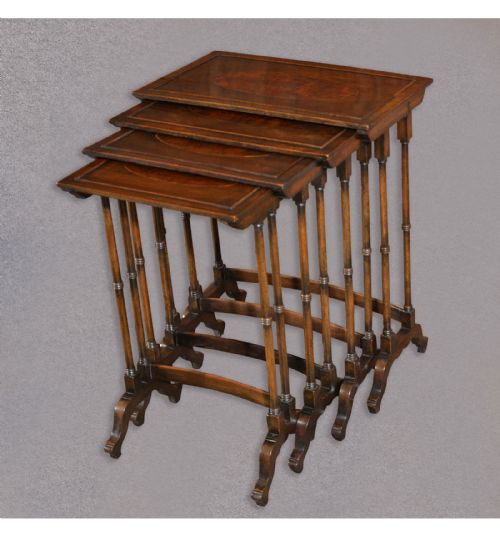 fig 1. Antique Quartetto of Tables, Nest of Tables, Walnut, English, Late Victorian