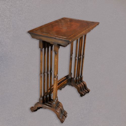 fig 2. Antique Quartetto of Tables, Nest of Tables, Walnut, English, Late Victorian