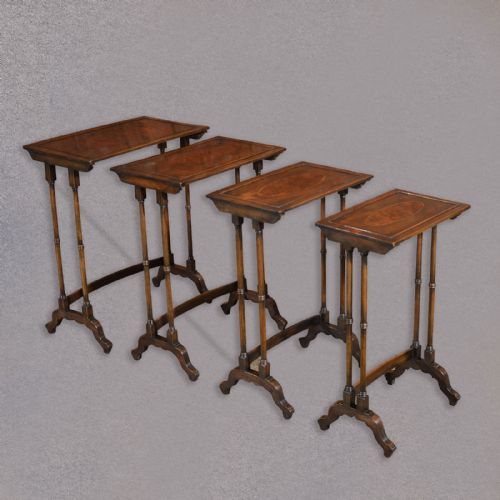 fig 3. Antique Quartetto of Tables, Nest of Tables, Walnut, English, Late Victorian