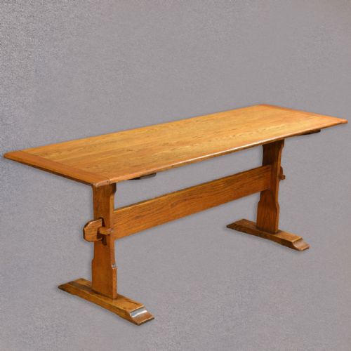 Antique Refectory Table, Arts & Crafts Dining English Oak Hall Side Narrow C1900