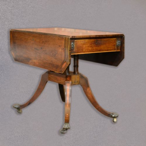 Antique Regency Side Table, English Rosewood Pembroke, Tea Lamp Work Table C1820