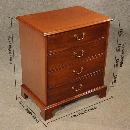 fig 2. Antique Small Chest of Drawers Bedside Cabinet Quality English Victorian c1850