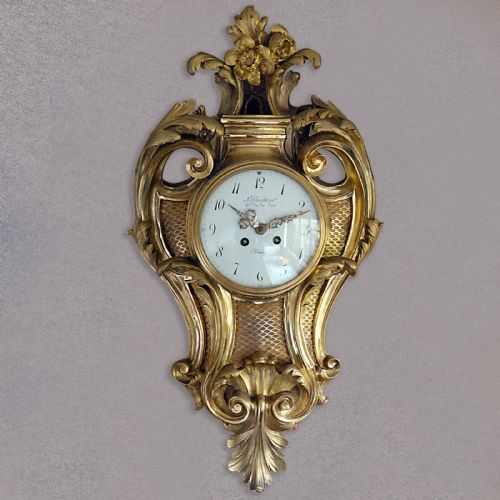Antique Wall Clock, French Louis Xv Cartel, Gilt S. Marti C1889
