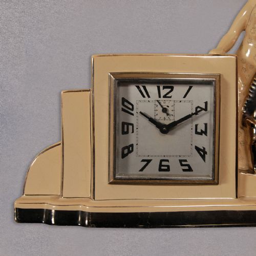 fig 3. Art Deco Clock and Garnitures, French Odyv Timepiece, Working with Alarm