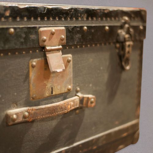 fig 2. Antique Swiss Military Officer's Trunk, Chest, Original Labels, c.1900