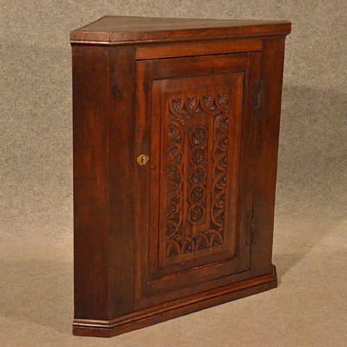 Antique Oak Corner Cupboard Victorian Cabinet Free Standing or Wall Hang C1880