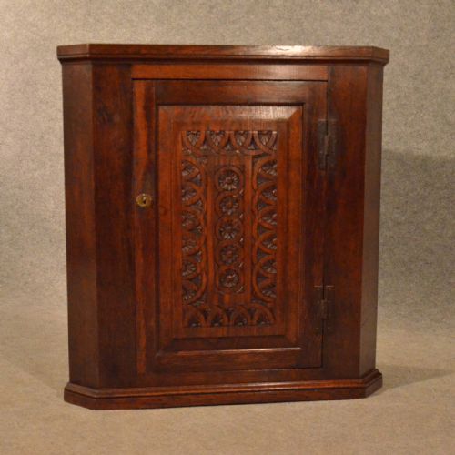 fig 2. Antique Oak Corner Cupboard Victorian Cabinet Free Standing or Wall Hang c1880