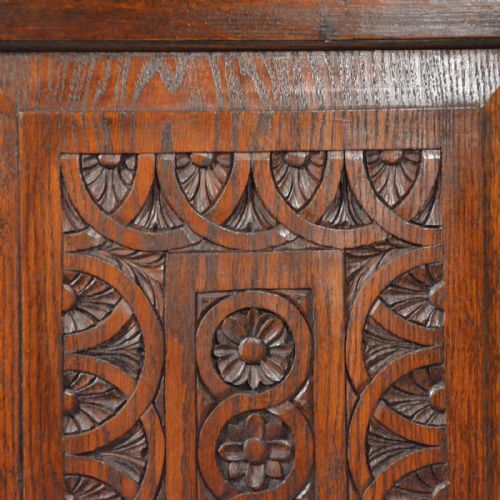 fig 3. Antique Oak Corner Cupboard Victorian Cabinet Free Standing or Wall Hang c1880