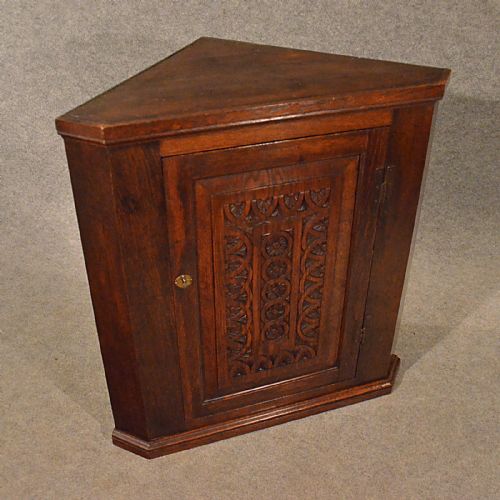 fig 4. Antique Oak Corner Cupboard Victorian Cabinet Free Standing or Wall Hang c1880
