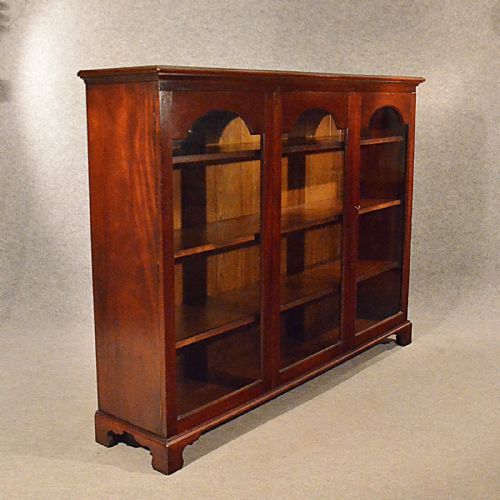 Antique Bookcase Display Library Glazed Cabinet Mahogany Edwardian English C1910