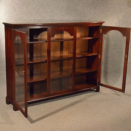 fig 2. Antique Bookcase Display Library Glazed Cabinet Mahogany Edwardian English c1910