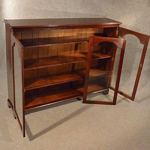fig 4. Antique Bookcase Display Library Glazed Cabinet Mahogany Edwardian English c1910