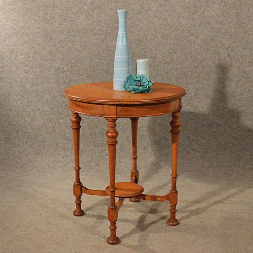 Antique Oak Cricket Table Lamp Wine Side Occasional English Victorian C1900