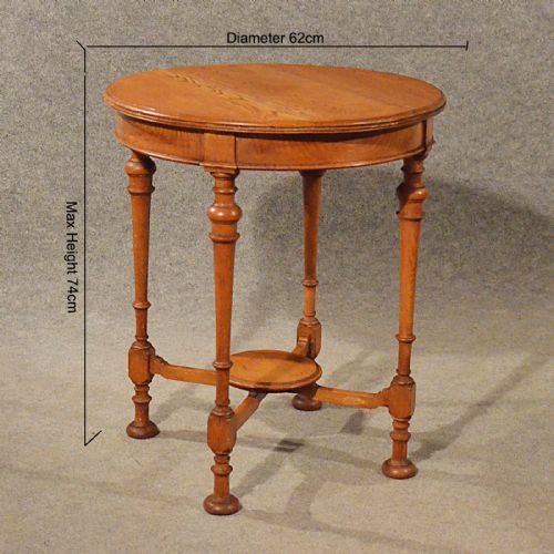 fig 1. Antique Oak Cricket Table Lamp Wine Side Occasional English Victorian c1900