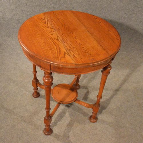 fig 2. Antique Oak Cricket Table Lamp Wine Side Occasional English Victorian c1900