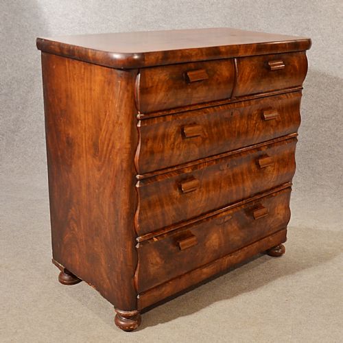 Antique Chest of Drawers Flame Mahogany English Victorian C1880