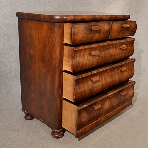 fig 2. Antique Chest of Drawers Flame Mahogany English Victorian c1880