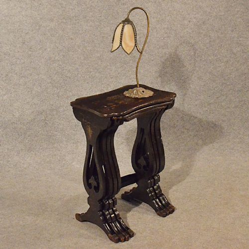 Antique Nest Tables Japanned Ebonised Oriental Asian Quartetto Victorian C1890
