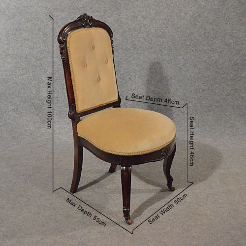fig 1. Antique Upholstered Dining Chairs Quality Set 4 English Victorian Mahogany c1890
