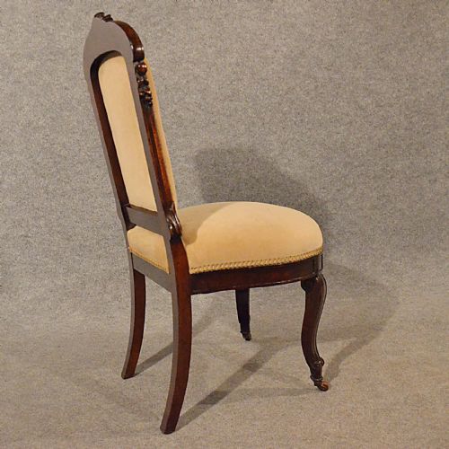 fig 5. Antique Upholstered Dining Chairs Quality Set 4 English Victorian Mahogany c1890