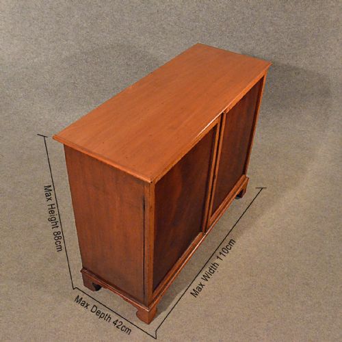 fig 1. Antique Cupboard Bookcase Cabinet Narrow Depth Mahogany Victorian English c1910