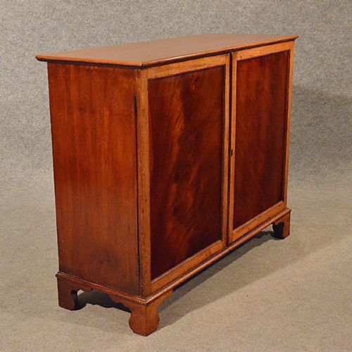 fig 3. Antique Cupboard Bookcase Cabinet Narrow Depth Mahogany Victorian English c1910
