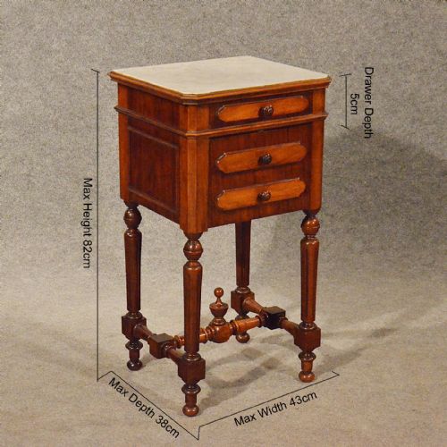 fig 1. Antique Small Cabinet Side Table Bedside Cupboard Quality French Walnut c1900