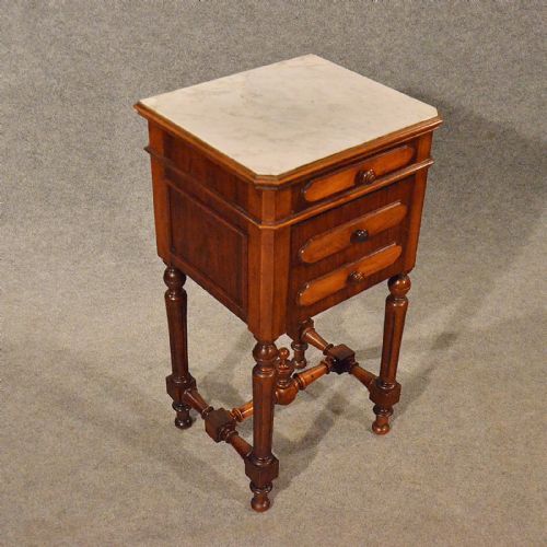 fig 2. Antique Small Cabinet Side Table Bedside Cupboard Quality French Walnut c1900